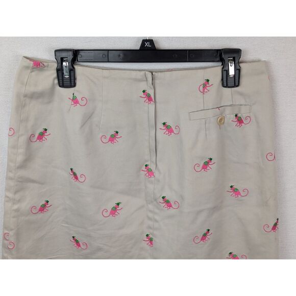 Lilly Pulitzer Monkey Embroidered Lined Tan/Khaki Skirt Women's Size 8 - Picture 6 of 13